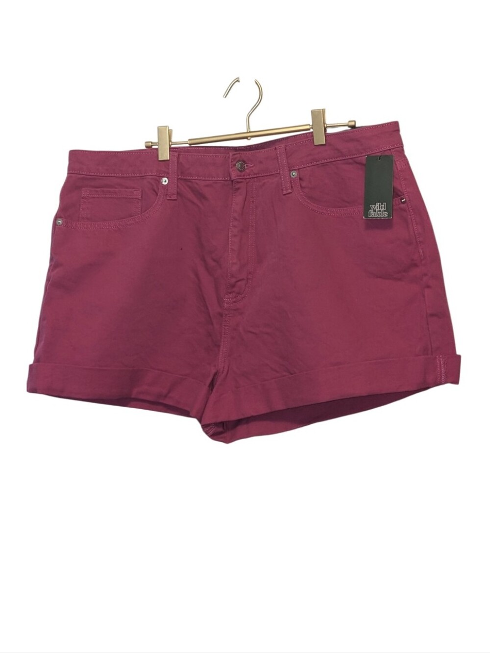 Wild Fable Highest Rise Mom Shorts Size 18 Pink Denim Cuffed 100% Cotton New